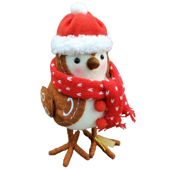 New Featherly Friends Brown Bird SNAP Christmas Holiday Decor Red Hat Scarf 2023 - Picture 11 of 11